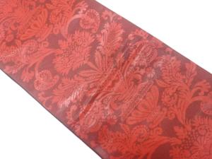 花瓶に花更紗模様織り出し　袋帯